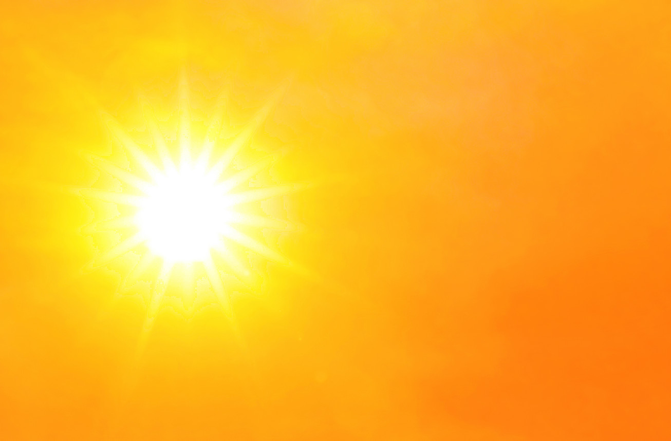 sky orange gold with sunlight shine glow, hot and burning climate concept, yellow gold sky and atmosphere sunshine for background